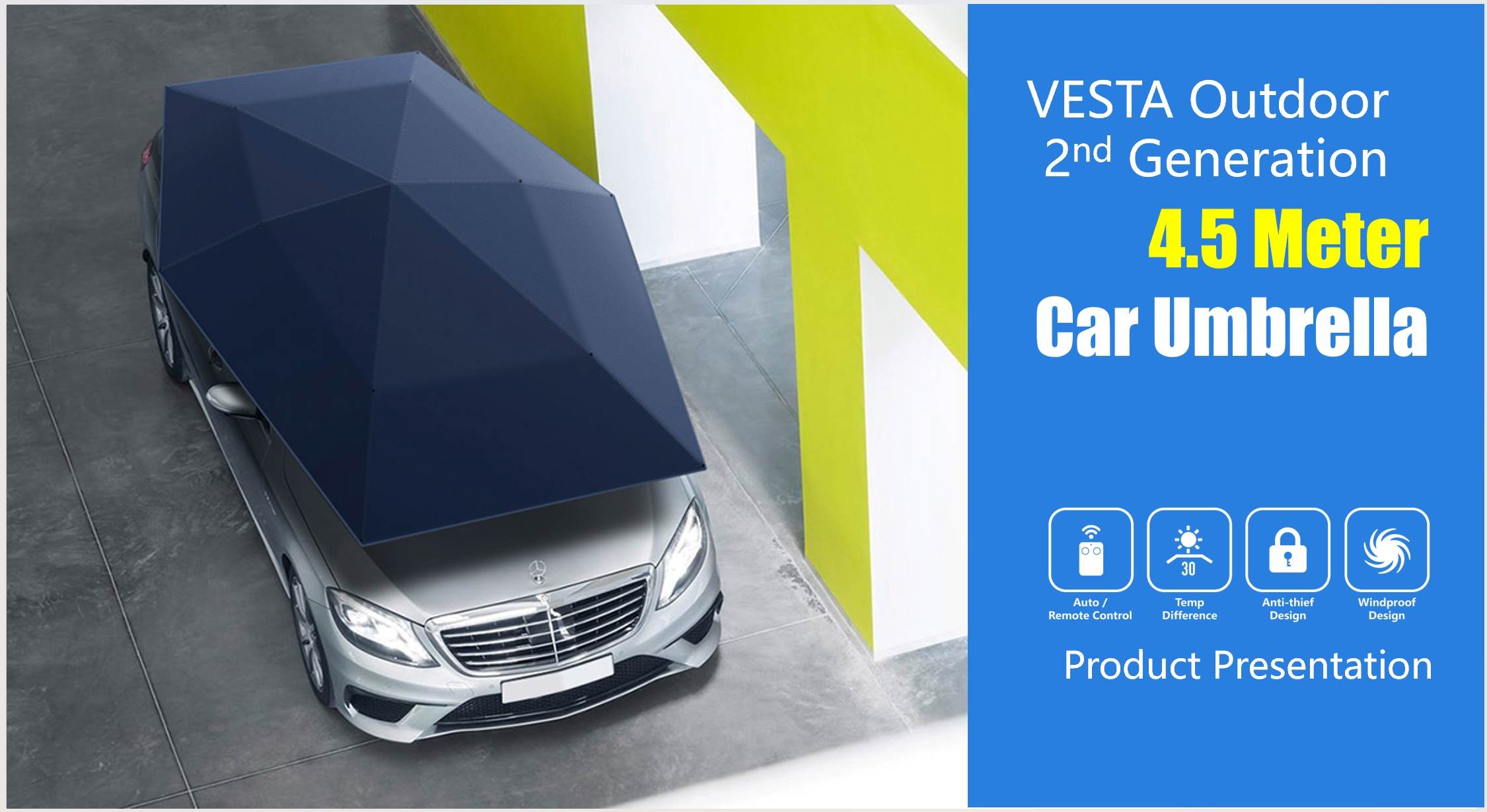 Parasol automático para coche con control remoto trasero eléctrico de segunda generación