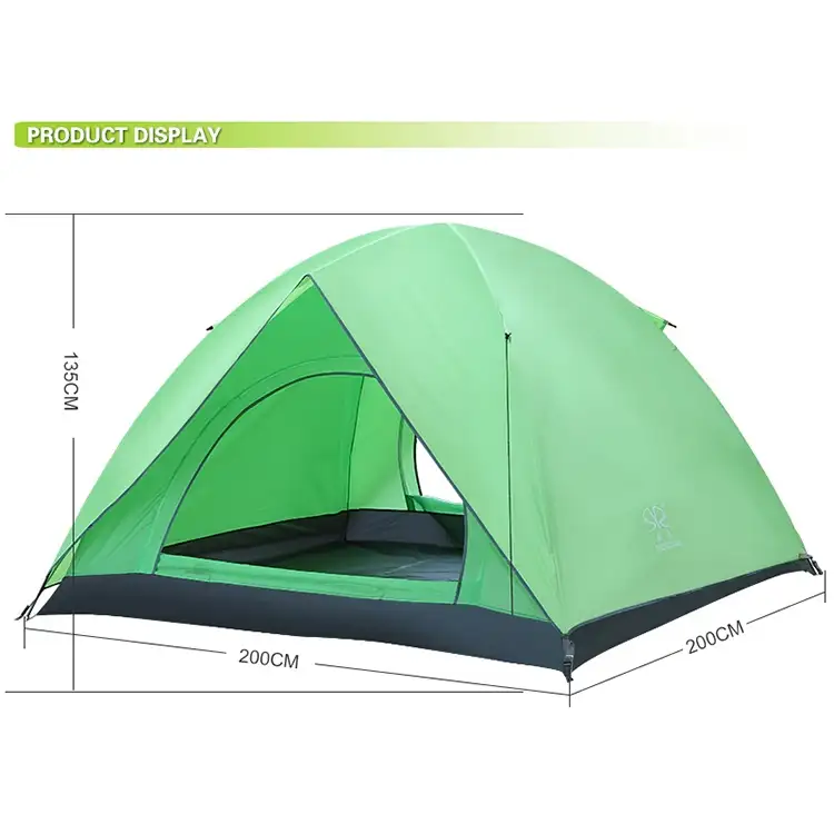Tienda de tafetán impermeable recubierta de PU para 4 personas Tienda de tafetán impermeable recubierta de PU para 4 personas
