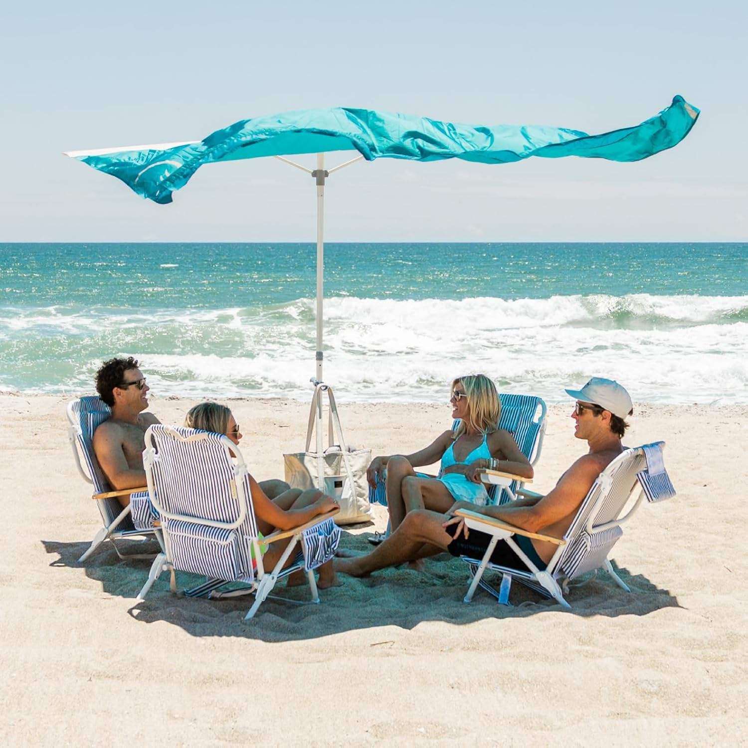 Pantalla de playa unipolar eólica de 8 x 8 pies