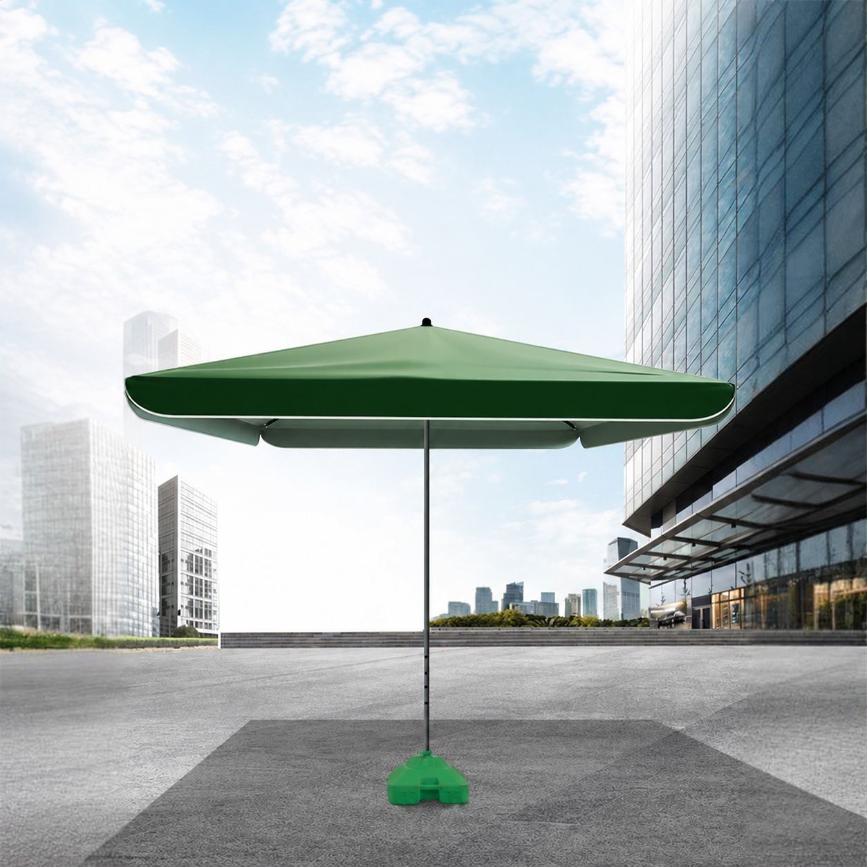 Sombrilla grande de mercado para exteriores, de 220 a 300 cm, con dosel Oxford recubierto de plata 420D y poste de acero extraíble