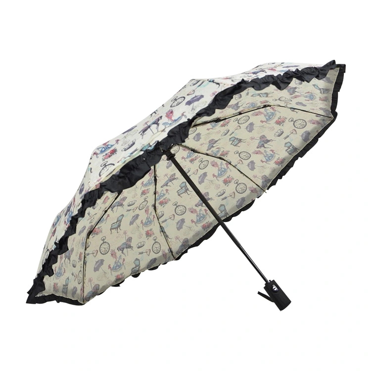 Paraguas de encaje plegable a prueba de viento 3