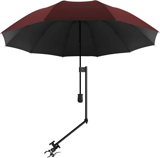 Sombrilla de playa UPF 50+ con abrazadera universal ajustable